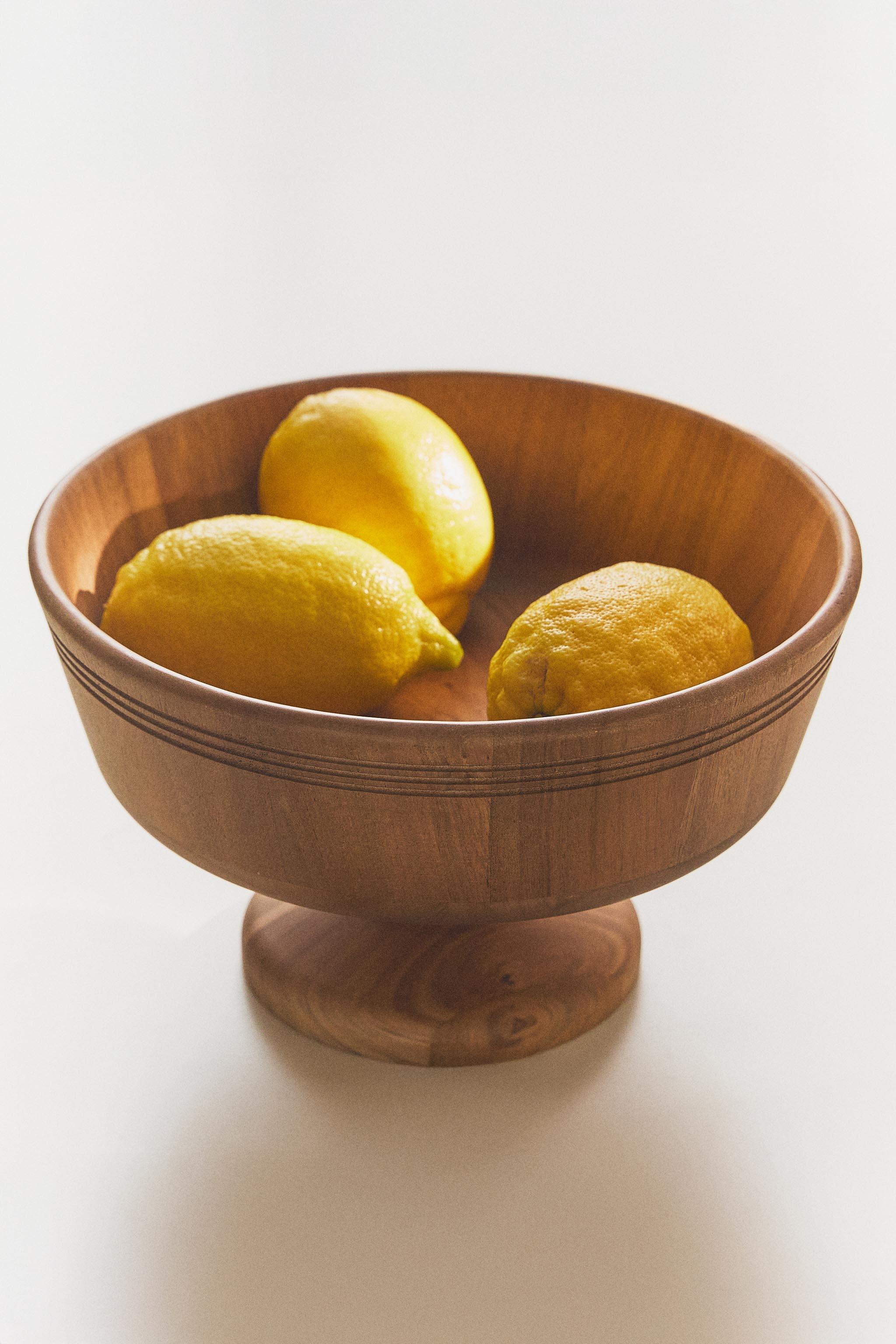 WOODEN STEM FRUIT BOWL